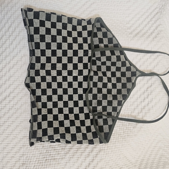 Free People Reverse Racerback Checker Bra Top - Picture 1 of 3